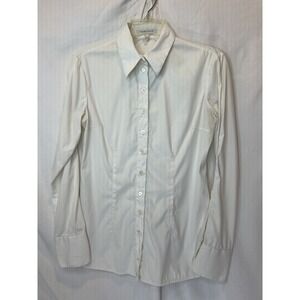 Walter Voulez Women's Cotton Elastine White Italian Blouse Top Shirt SZ 40 Small